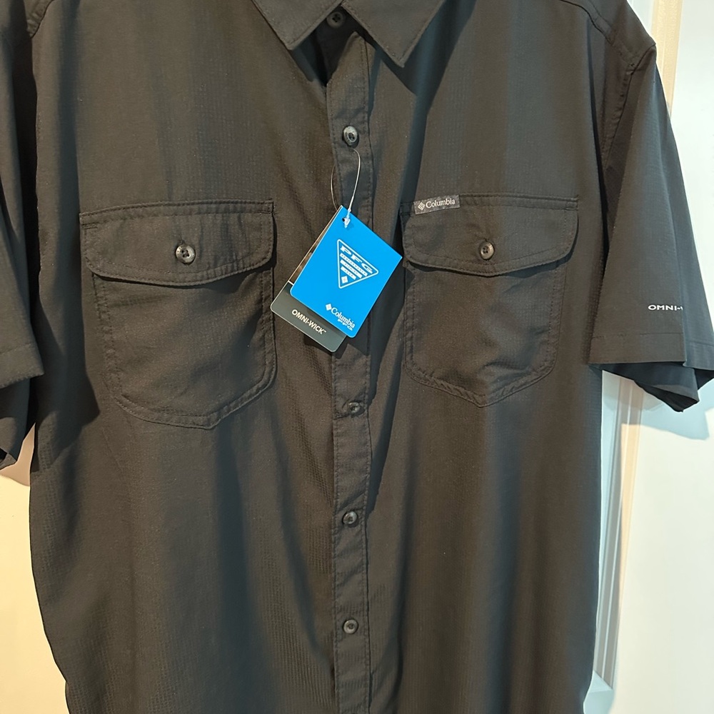 Columbia Black Casual Button Down Shirt omni shade